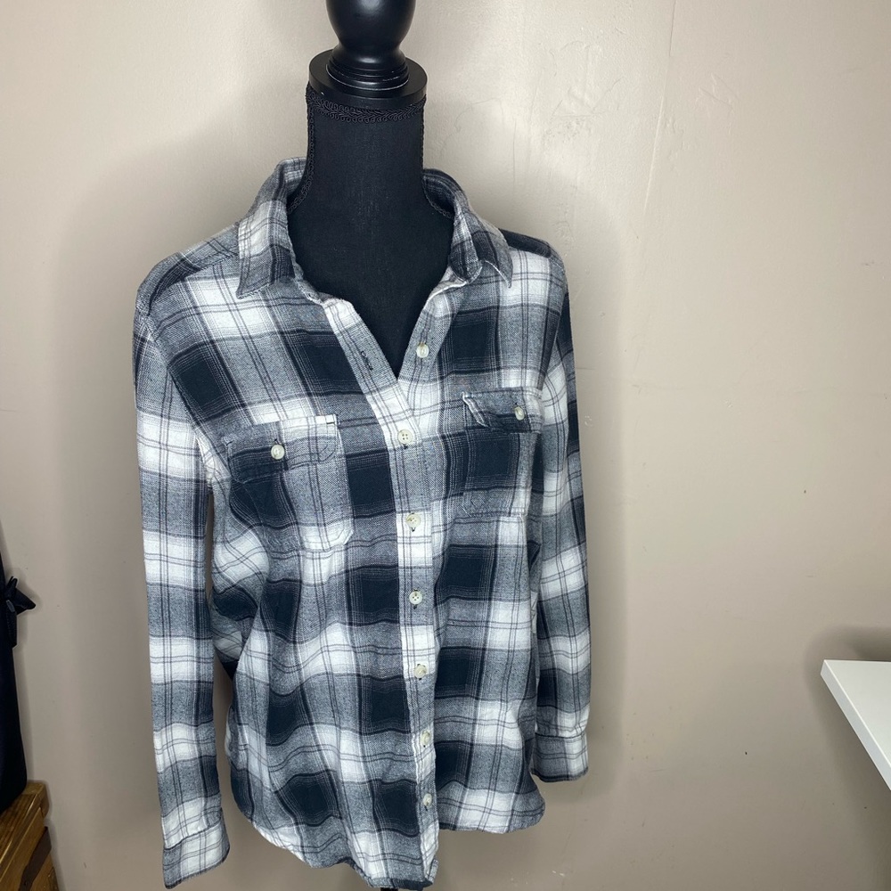 Gray and White Plaid Flannel from Mossimo Supply Co.